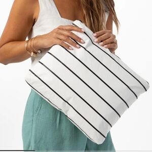 ALOHA Max Pouch - White with Black Stripes